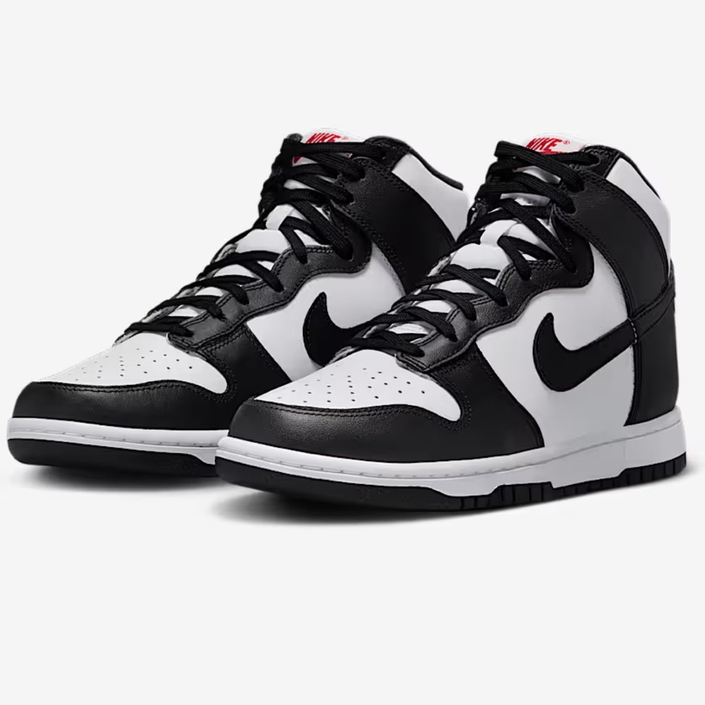 Women’s Nike Panda Dunks Black and White High-Tops Size 6 excellent condition